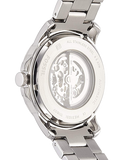 Buy Shop Fossil Grant Automatic Skeleton Black Dial Silver Steel Strap Watch for Men - ME3103 USA Online