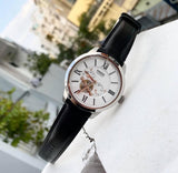 Buy Shop Fossil Townsman Automatic White Dial Black Leather Strap Watch for Men - ME3104 USA Online