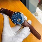 Buy Shop Fossil Townsman Automatic Blue Dial Brown Leather Strap Watch for Men - ME3110 USA Online