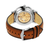 Buy Shop Fossil Neutra Automatic Luggage Skeleton Blue Dial Brown Leather Strap Watch for Men - ME3160 USA Online