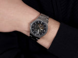 Buy Shop Fossil Forrester Automatic Skeleton Black Dial Silver Steel Strap Watch for Men - ME3180 USA Online