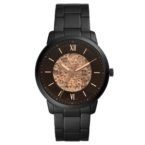 Buy Shop Fossil Neutra Automatic Skeleton Black Dial Black Steel Strap Watch for Men - ME3183 USA Online