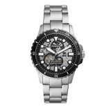 Buy Shop Fossil FB-01 Automatic Skeleton Black Dial Silver Steel Strap Watch for Men - ME3190 USA Online