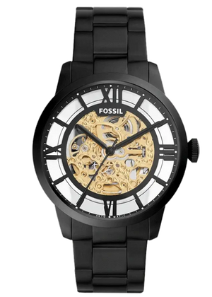Buy Shop Fossil Townsman Automatic Skeleton Black Dial Black Steel Strap Watch for Men - ME3197 USA Online
