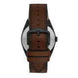 Buy Shop Fossil Everett Automatic Analog Black Dial Brown Leather Strap Watch for Men - ME3207 USA Online