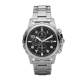 Buy Shop Fossil Dean Chronograph Black Dial Silver Steel Strap Watch for Men - FS4542 USA Online