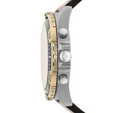 Buy Shop Fossil Garrett Chronograph Blue Dial Brown Leather Strap Watch for Men - FS5625 USA Online