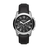 Buy Shop Fossil Grant Chronograph Black Dial Black Leather Strap Watch for Men - FS4812 USA Online