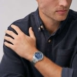 Buy Shop Fossil Neutra Chronograph Blue Dial Silver Steel Strap Watch for Men - FS6025 USA Online