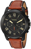 Buy Shop Fossil Grant Chronograph Black Dial Brown Leather Strap Watch for Men - FS5241 USA Online