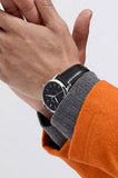 Buy Shop Fossil The Minimalist Three Hand Black Dial Black Leather Strap Watch for Men - FS5398 USA Online