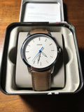 Buy Shop Fossil Minimalist Off White Dial Brown Leather Strap Watch for Men - FS5306 USA Online