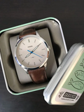 Buy Shop Fossil Minimalist Off White Dial Brown Leather Strap Watch for Men - FS5306 USA Online