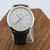 Buy Shop Fossil Minimalist Off White Dial Brown Leather Strap Watch for Men - FS5306 USA Online