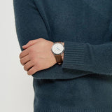 Buy Shop Fossil Minimalist Off White Dial Brown Leather Strap Watch for Men - FS5306 USA Online