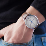 Buy Shop Fossil Minimalist Off White Dial Brown Leather Strap Watch for Men - FS5306 USA Online