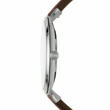 Buy Shop Fossil Minimalist Off White Dial Brown Leather Strap Watch for Men - FS5306 USA Online