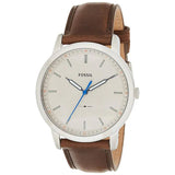 Buy Shop Fossil Minimalist Off White Dial Brown Leather Strap Watch for Men - FS5306 USA Online