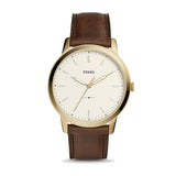 Buy Shop Fossil The Minimalist White Dial Brown Leather Strap Watch for Men - FS5397 USA Online