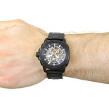 Buy Shop Fossil Modern Machine Automatic Silver Dial Black Steel Strap Watch for Men - ME3080 USA Online