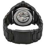Buy Shop Fossil Modern Machine Automatic Silver Dial Black Steel Strap Watch for Men - ME3080 USA Online