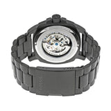 Buy Shop Fossil Modern Machine Automatic Silver Dial Black Steel Strap Watch for Men - ME3080 USA Online