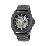 Buy Shop Fossil Modern Machine Automatic Silver Dial Black Steel Strap Watch for Men - ME3080 USA Online