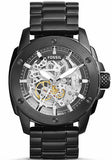 Buy Shop Fossil Modern Machine Automatic Silver Dial Black Steel Strap Watch for Men - ME3080 USA Online