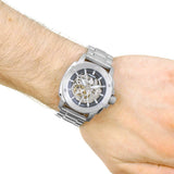 Buy Shop Fossil Modern Machine Automatic Silver Dial Silver Steel Strap Watch for Men - ME3081 USA Online
