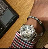 Buy Shop Fossil Modern Machine Automatic Silver Dial Silver Steel Strap Watch for Men - ME3081 USA Online