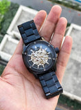 Buy Shop Fossil Modern Machine Automatic Skeleton Blue Dial Two Tone Steel Strap Watch for Men - ME3133 USA Online
