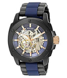 Buy Shop Fossil Modern Machine Automatic Skeleton Blue Dial Two Tone Steel Strap Watch for Men - ME3133 USA Online