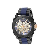 Buy Shop Fossil Modern Machine Automatic Skeleton Blue Dial Two Tone Steel Strap Watch for Men - ME3133 USA Online