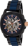 Buy Shop Fossil Modern Machine Automatic Skeleton Blue Dial Two Tone Steel Strap Watch for Men - ME3133 USA Online