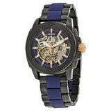 Buy Shop Fossil Modern Machine Automatic Skeleton Blue Dial Two Tone Steel Strap Watch for Men - ME3133 USA Online