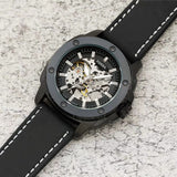 Buy Shop Fossil Modern Machine Automatic Skeleton Grey Dial Black Steel Strap Watch for Men - ME3134 USA Online
