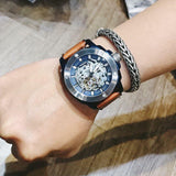 Buy Shop Fossil Modern Machine Automatic Skeleton Silver Dial Brown Leather Strap Watch for Men - ME3135 USA Online