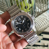 Buy Shop Fossil Modern Machine Black Dial Silver Steel Strap Watch for Men - FS4926 USA Online