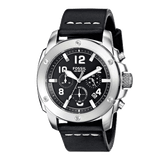 Buy Shop Fossil Modern Machine Chronograph Black Dial Black Leather Strap Watch for Men - FS4928 USA Online