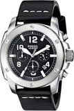 Buy Shop Fossil Modern Machine Chronograph Black Dial Black Leather Strap Watch for Men - FS4928 USA Online