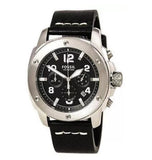 Buy Shop Fossil Modern Machine Chronograph Black Dial Black Leather Strap Watch for Men - FS4928 USA Online
