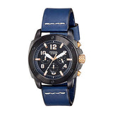 Buy Shop Fossil Modern Machine Chronograph Black Dial Blue Leather Strap Watch for Men - FS5066 USA Online