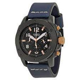 Buy Shop Fossil Modern Machine Chronograph Black Dial Blue Leather Strap Watch for Men - FS5066 USA Online
