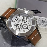 Buy Shop Fossil Modern Machine White Dial Brown Leather Strap Watch for Men - FS4929 USA Online