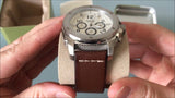 Buy Shop Fossil Modern Machine White Dial Brown Leather Strap Watch for Men - FS4929 USA Online