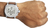 Buy Shop Fossil Modern Machine White Dial Brown Leather Strap Watch for Men - FS4929 USA Online