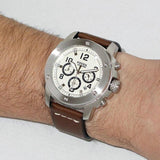 Buy Shop Fossil Modern Machine White Dial Brown Leather Strap Watch for Men - FS4929 USA Online
