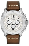 Buy Shop Fossil Modern Machine White Dial Brown Leather Strap Watch for Men - FS4929 USA Online