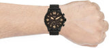 Buy Shop Fossil Nate Chrongraph Ion Plated Black Dial Black Steel Strap Watch for Men - JR1356 USA Online