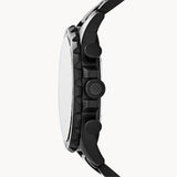 Buy Shop Fossil Nate Chrongraph Ion Plated Black Dial Black Steel Strap Watch for Men - JR1356 USA Online